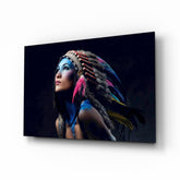 Red Indian Glass Wall Art.